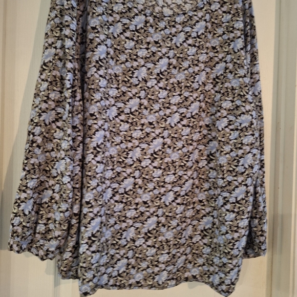 Women's Plus Size 26 Floral‎ Print Long Sleeve Blouse Ellos 4X - Picture 3 of 6